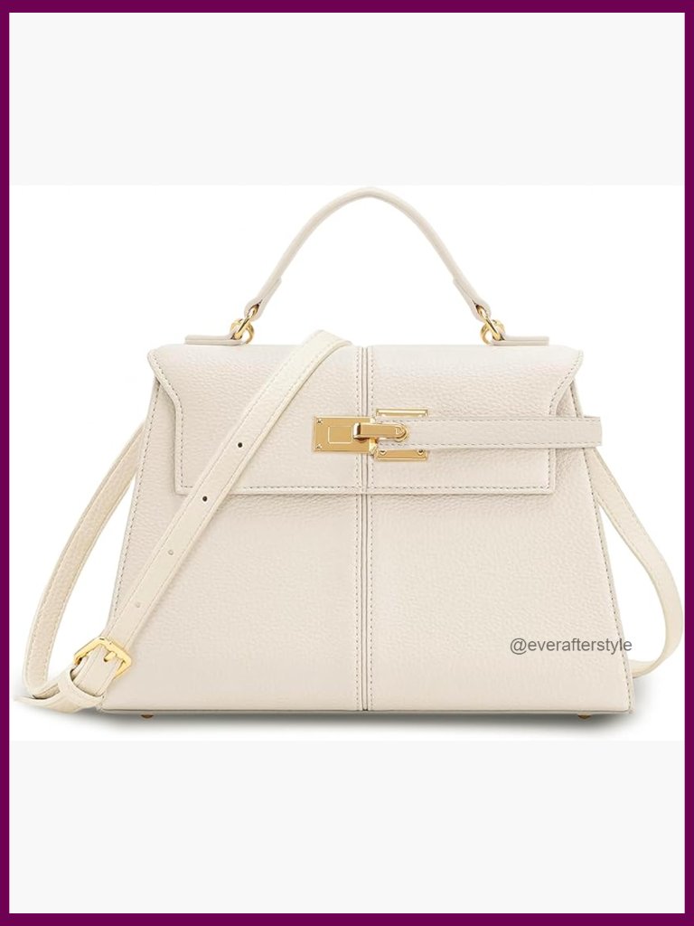 Vegan Leather Crossbody Bag With Top Handle & Adjustable Strap
